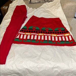 Festive Red Knit Skirt and Thighs